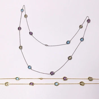 Faimosul Brand de Bijuterii Colorate SWR Cristal Colier Lanț Lung De 12 Pietre High-End Bomboane Stil Pulover Coliere pentru Frumusețile