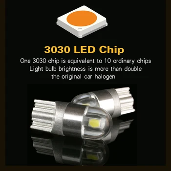 10 buc W5W T10 3030 LED-ul creatininei Lumina Auto 12V 168 Interior Bec Pozitie Lățime Lampa Pentru lancer civic se potrivesc crv fx35 qashqai