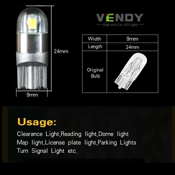 10 buc W5W T10 3030 LED-ul creatininei Lumina Auto 12V 168 Interior Bec Pozitie Lățime Lampa Pentru lancer civic se potrivesc crv fx35 qashqai