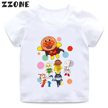 Băieți Fete Anpanman cu Baikinman de Desene animate de Imprimare tricou Copii Haine Copilul Topuri de Vară pentru Copii T-shirt Alb,HKP5254