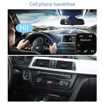 A2DP Magnetic Car Kit Bluetooth fără Fir Transmițător FM MP3 Player-ul Audio de 3,5 mm AUX TF card Slot-uri Cu Dual USB Masina Încărcător