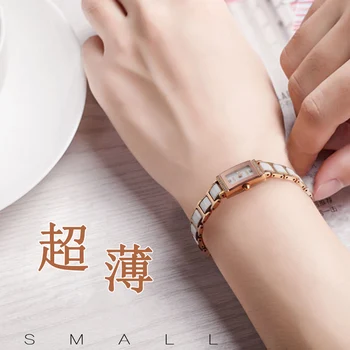 Ultra mici cadran ceas de sex feminin mini ultra-subțire de ceramică curea bine impermeabil coreea diamant alb tendință de moda mici