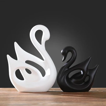 Swan Cerb Figurine Meserii, Decorare Birou Ornamente Statuie Decor Nordic Uri Ceramice Nou Camera De Zi, Birou Fengshui Origine Animală