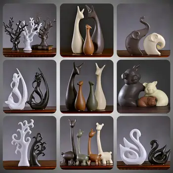 Swan Cerb Figurine Meserii, Decorare Birou Ornamente Statuie Decor Nordic Uri Ceramice Nou Camera De Zi, Birou Fengshui Origine Animală