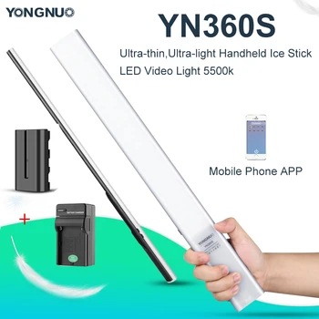 Yongnuo YN360S Ultra-subtire,Ultra-usor, Portabil Ice Stick Video cu LED-uri de Lumină 5500k Controlate prin Telefon App aparat de Fotografiat Umple de Lumină Stick