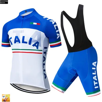 Pro Tour de Italia Echipa de Ciclism Jersey Set 2019 Maneca Scurta, Haine de Ciclism Biciclete Biciclete Purta Salopete pantaloni Scurți Gel Pad 12D Vara
