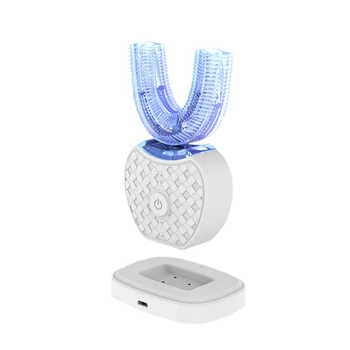 360 de Grade Inteligent Automat Sonic Periuta de dinti Electrica forma de U, Forma de Silicon Perie de dinti de Încărcare USB Albirea Dintilor Lumină Albastră
