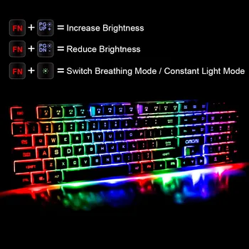 Tastatură de Gaming cu iluminare din spate de 26 de Anti-ghosting Joc Tastatură RU/ES Layout cu Fir Imitație Mecanică Tastatura Cu 104 Taste pentru PC Gamer