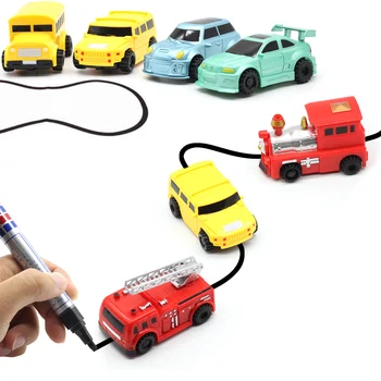 Inginer Vehicule Mini Magic Track Camion de Jucărie pentru Copii Inductiv Jucării Figura Rezervor de Mașină Pen Desena Linii de Inducție Feroviar Masina