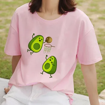 Desene Animate T-Shirt Graphic Avocado Harajuku Ullzang Stil Coreean Femei Drăguț Kawaii Sus Teuri Amuzant De Îmbrăcăminte De Sex Feminin Tricou Streetwear