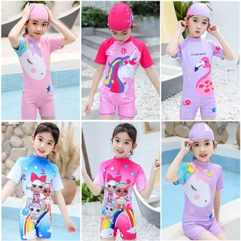 Versiunea coreeană De Copii modelului Costum de Surf 2021 Fete Noi Costume de baie dintr - O Bucata Mici Proaspete de Desene animate Drăguț Prințesă Copil de costume de Baie
