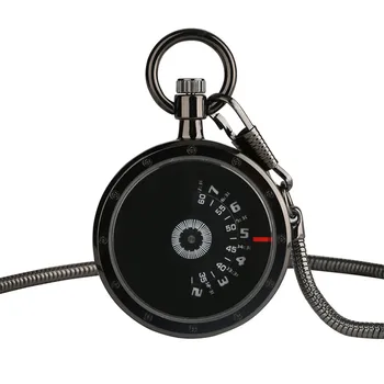 Vintage Negru Cifre Timp de Citit Retro Cuarț Ceas de Buzunar Cu 30cm Lanț Fără înveliș de Design Bărbați Ceasuri Creative Ceas Cadouri