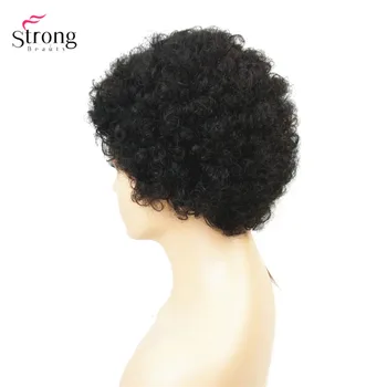 StrongBeauty Afro-American Scurt Pervers Cret Păr Uman Peruca Amestec Moale de Păr pentru Femei Peruci Negre