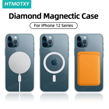 Original Caz Clar de Telefon Pentru iPhone 12 12 Pro Max 12 Mini Caz Suport Pentru Încărcare fără Fir Magnetic de Lux Capac Transparent