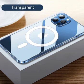 Original Caz Clar de Telefon Pentru iPhone 12 12 Pro Max 12 Mini Caz Suport Pentru Încărcare fără Fir Magnetic de Lux Capac Transparent