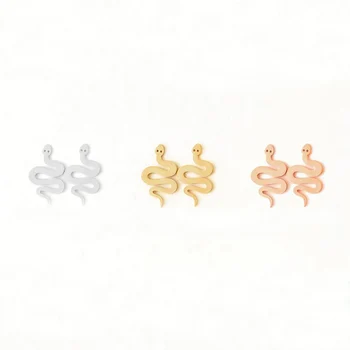 10 buc de Vânzare în Vrac din Oțel Inoxidabil Șarpe de Aur Cercei Stud pentru Femei Doamnelor Minimalist Bijuterii Cadou en-Gros de Vânzare