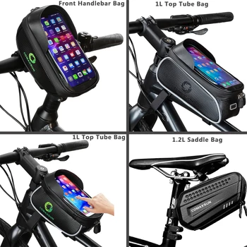 COMAXSUN Biciclete Sac Impermeabil Față Ciclism Sac de 6.5 inch Telefon Mobil Top Tube Ghidon Pungi de Ciclism Montan Dotari