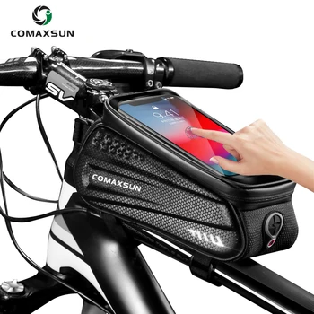 COMAXSUN Biciclete Sac Impermeabil Față Ciclism Sac de 6.5 inch Telefon Mobil Top Tube Ghidon Pungi de Ciclism Montan Dotari