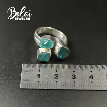Bolaijewelry,argint 925 naturale apatit dur inel de piatră prețioasă este cel mai bun cadou pentru mama, iubita si prietena