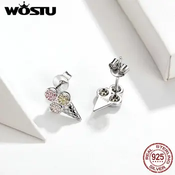 WOSTU Argint 925 inghetata Cercei coreea Style Cercei Minunat Pentru Femei 2019 Declarație Cercei Mici CQE642