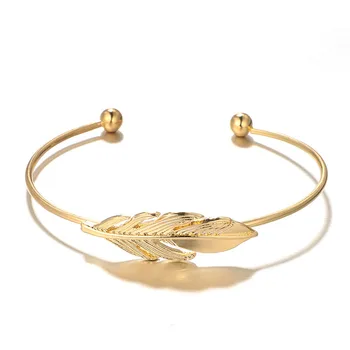 Bratari pentru femei Deschide stil Lanț de Aur necklace5 bucata set din oțel inoxidabil geometrice luna pene brățară bratari bijuterii