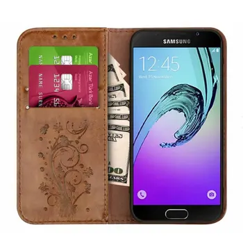 Flip Portofel din Piele de Caz pentru Samsung Galaxy A7 2017 A5 A3 Acoperi Relief Flip Book Cazuri pentru Samsung A5 A3 2016 A310 A510 Sac