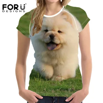 FOURDEIGNS Chow Chow Caine Model Drăguț de Animale pentru Femei tricou Casual Tricou pentru Fete Respirabil Topuri&Tricouri Femei Mâneci Scurte