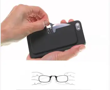 Două stiluri de vânzare fierbinte stick-ul de pe telefon MINI clip podul de nas ochelarii de citit 1.0-3.5 Portabil presbyopic ochelari cu Caz
