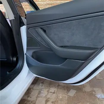 4buc Misto Anti-Lovitură de Autocolant Pentru Usa Laterala Auto Accesorii din Fibra de Carbon Autocolant Pentru Tesla 2018-2020 Model 3 Autocolant Decorativ