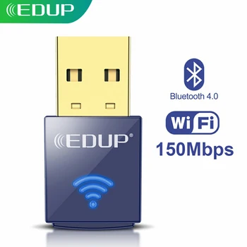 EDUP 150Mbps USB Adaptor WIFI pe 2.4 Ghz BluetoothWireless Mini WiFi Receptor Wi-Fi USB Card de Rețea Ethernet pentru PC, Laptop, Desktop