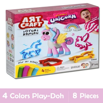 1 sau 2 Seturi de Unicorn, 3D Dino, vafe Copii Colorate Play Doh Distracție Educație Montessori Abilități Non-Toxice din Plastic Made in Turcia