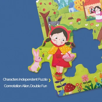 Puzzle Jucarie Montessori, Jucarii din Lemn, Puzzle-uri Pentru Copii Educative Jucarii Creative 12/18/26/38 Piese Avansate Puzzle-uri 3D Cadouri