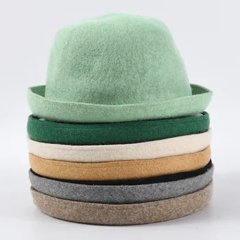 USPOP de iarnă lână femei pălării de lână fedoras casual culoare solidă sertizare pălării
