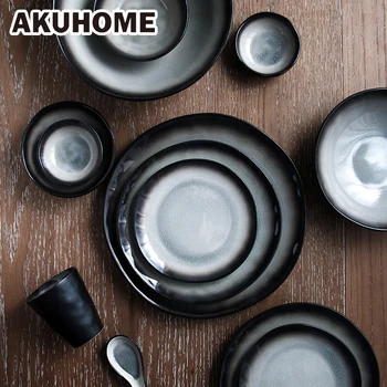 Stil Japonez Friptura Placa Ceramica Set De Feluri De Mâncare Ceașcă De Ceai Creative Supa 7 9 10 Inch Tacamuri