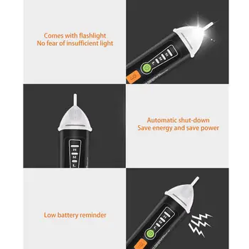 Test Smart Pen Non-Contact Tester de Tensiune Multifuncțional de energie Electrică Test Pix cu Lanterna LED-uri de Alarmă Buzzer pentru Electrician