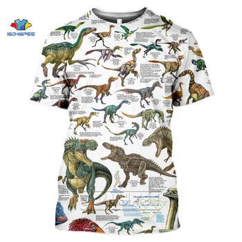 SONSPEE 2020 Noua Moda Barbati Tricou Dinozaur Animal Stil Retro 3D Toate Unisex Imprimate T-shirt Top de Vara Tricouri Streetwear
