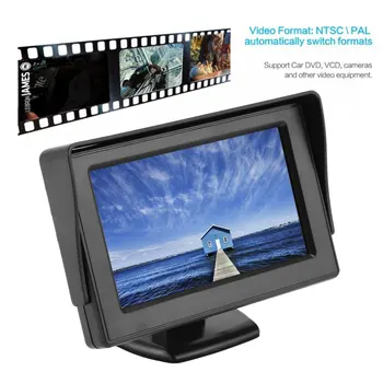 4.3 Inch TFT LCD Monitor Oglinda Auto Plin de Culoare Afișaj 2-canale de Intrări Video de mers înapoi Vizual pentru Masina VCD/DVD/GPS/Camera