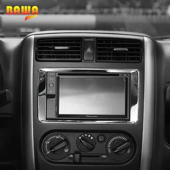 BAWA Interior Semifabricate ABS Consola de Bord cu Navigatie GPS Acoperire Cadru Roșu Autocolante pentru Suzuki Jimny 2011-2017