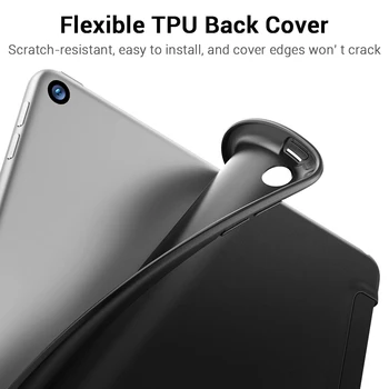 VSH Caz pentru iPad mini 5 2019 Folio Ultra Slim Fit din Piele Smart case Cauciucat Moale TPU Înapoi Magnet Cover pentru iPad mini Caz 5
