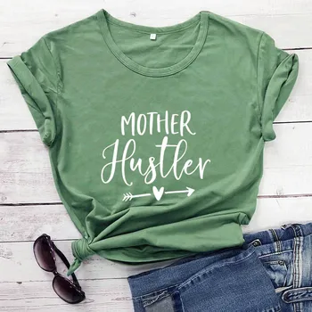 Mama Hustler Imprimate New Sosire Femei Vara Amuzant Casual Bumbac T-Shirt Mama Lift Tricouri Cool Mama Teuri Ziua mamei Cadou