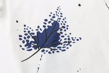 JKKUCOCO Trei culoare frunză de arțar de Imprimare t-shirt Femei Topuri tricou Maneca Scurta tricou Casual din Bumbac tricou Hot teuri XS-XL