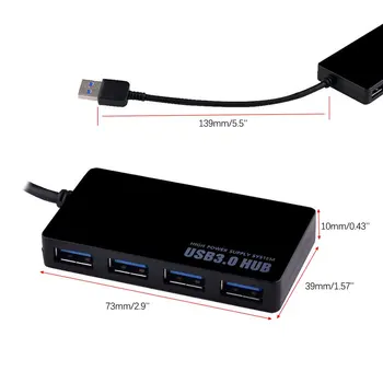 Ultra-subțire cu 4 porturi USB3.0 HUB de Mare Viteză Indicator luminos Hub USB Pentru Multi-dispozitiv Calculator Laptop picătură de transport maritim