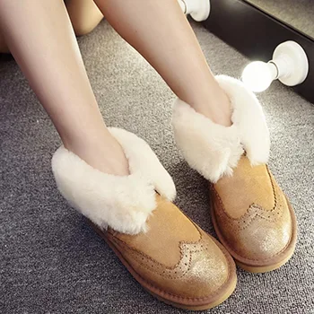 MIYAGINA Top Moda Femei Cizme de Iarna pentru Femei Pantofi piele de Oaie Autentice din Piele Cizme de Zapada Doamna Cald Glezna Pantofi