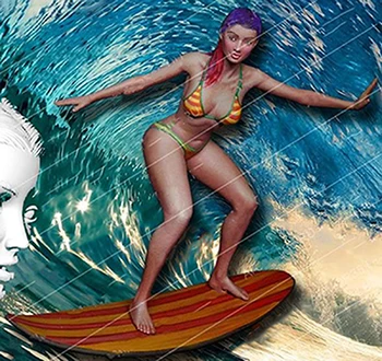 Fată modernă, pe o placă de surf Rășină figura truse Model in Miniatura gk Unassembly Nevopsite