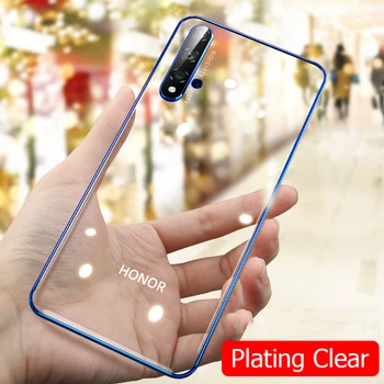 Pentru Huawei Honor 20 Pro Caz Laser 3D Placare de Lux TPU Moale Clar Cover Pentru Huawei Honor 20 Lite 20 de ani Bright Crystal Telefon Caz