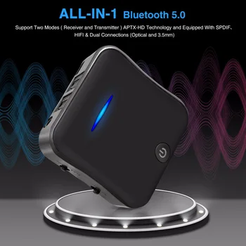 APTX HD Bluetooth 5.0 Receptor Transmițător CSR8675 Wireless Adaptor Audio APT-X Dongle cu Optic/SPDIF pentru Difuzoarele TELEVIZORULUI