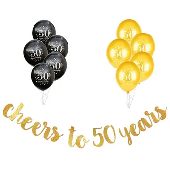 Noroc la 30 40 50 60 Ani de Ziua Decor de Aur Sclipici Hârtie Banner Ghirlanda Numărul de Balon de 50 de Partid Ziua de nastere Decoratiuni pentru Adulți