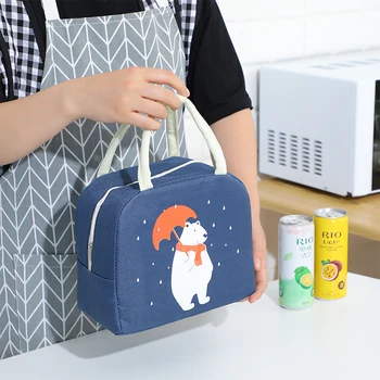 QQD cutie de prânz pentru copii desene animate portabil picnic cooler sac prânz reutilizabile școală termice sac mic dejun sac de izolare