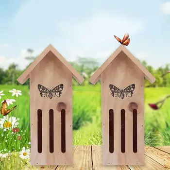 Lemn Butterfly Casa în condiții de Siguranță de Protecție Insecte Casa pentru a Oferi Fluturi cu un Paradis Sigur pentru a se Odihni