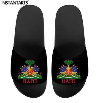 INSTANTARTS Haiti Pavilion de Imprimare Femei Slide-uri de Papuc de Vara Femei Sandale Pantofi Plat Casual sex Feminin Acasă Flip Flops Zapatos de Mujer